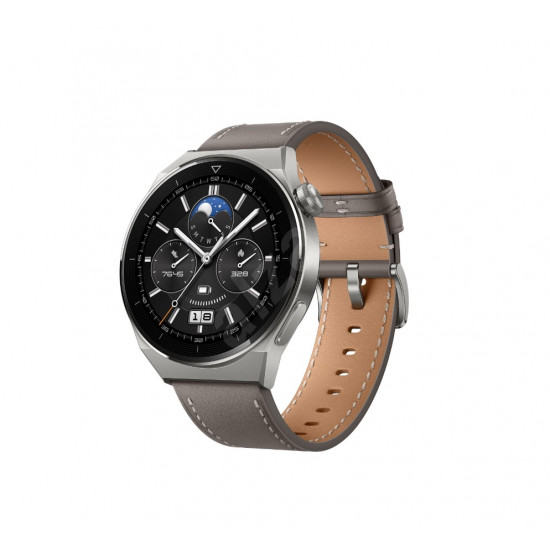 Huawei Watch 3 Pro Classic 49mm Silber Lederarmband Braun image